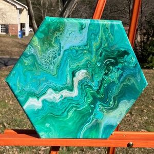 Custom one of a kind pour paintings
